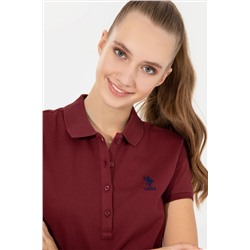 Kadın Vİşne Basic Polo Yaka Tişört