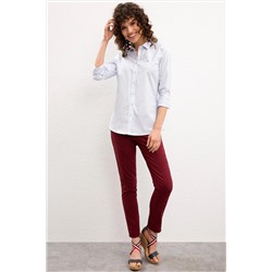 Kadın Açık Mavi Uzun Kollu Basic Gömlek