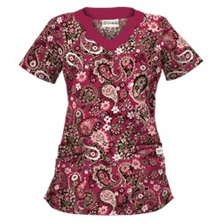 UA Paisley Parade Berry Kiss Scrub Top