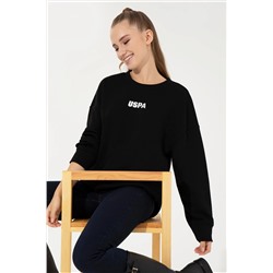 Kadın Siyah Bisiklet Yaka Basic Sweatshirt