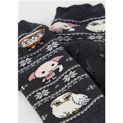 Stoppersocken mit weihnachtlichem Harry Potter-Motiv für Kinder