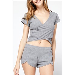 Top asimétrico Clara Gris jaspeado