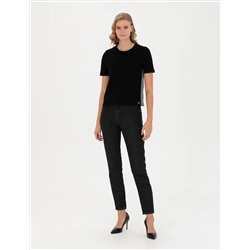 Siyah Slim Fit Bisiklet Yaka Tişört
