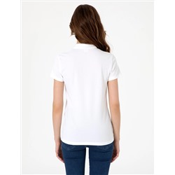 Beyaz Regular Fit Pamuklu Polo Yaka Basic Tişört