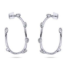 Серьги Эйва (кристаллы SW белые; покрытие родий), Есть комплект