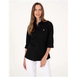 Siyah Slim Fit Uzun Kollu Gömlek