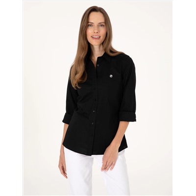Siyah Slim Fit Uzun Kollu Gömlek