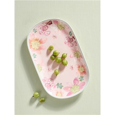 Блюдо, 37x23 см, овальное, розовое, Primula