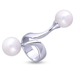 Кольцо (Майорка 12мм белая; покрытие родий), Есть комплект