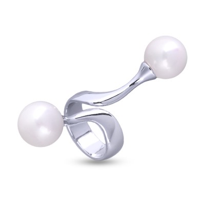 Кольцо (Майорка 12мм белая; покрытие родий), Есть комплект