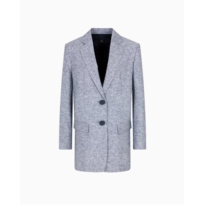 SINGLE-BREASTED LINEN AND COTTON JACKET