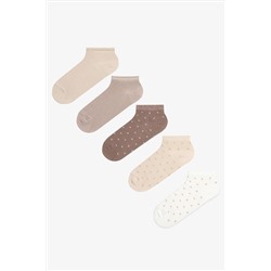 Penti Gold Dotted 5li Kahverengi Patik Çorap