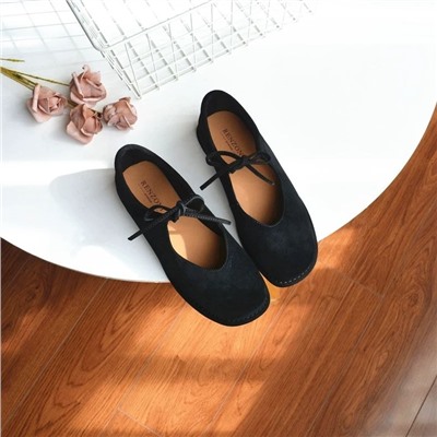 Женские замшевые балетки с завязками, экспорт в Россию  3 цвета