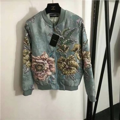 жаккардовая куртка с длинными рукавами и застежкой-молнией, абрикосовый, синий, S-XXL, [размер M; ширина плеч 39, обхват груди 102, длина рукава 59, длина одежды 59]