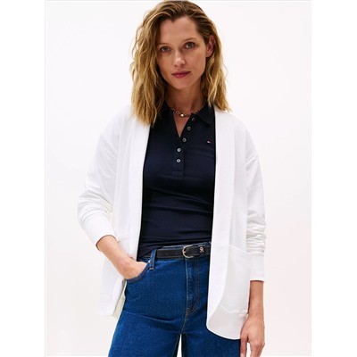 Shawl-Collar Sweatshirt Cardigan