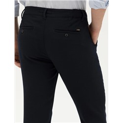 Lacivert Slim Fit Jogger Kanvas Pantolon