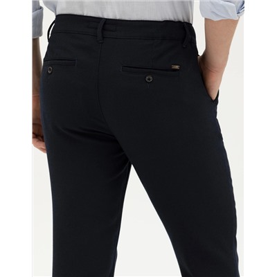 Lacivert Slim Fit Jogger Kanvas Pantolon