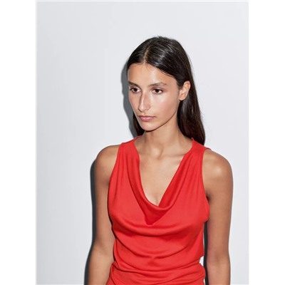 Top escote drapeado 100% algodón