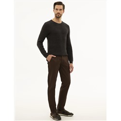 Kahverengi Slim Fit Kanvas Pantolon