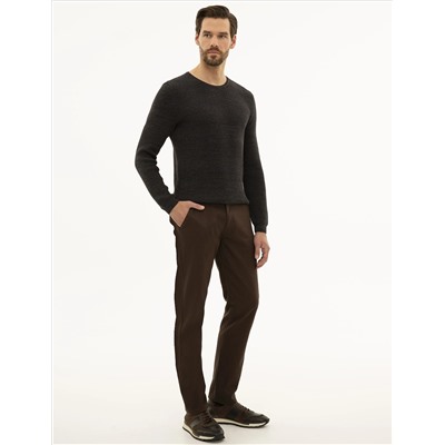 Kahverengi Slim Fit Kanvas Pantolon