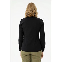 Kadın Siyah Uzun Kollu Basic Gömlek