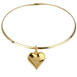 Колье-чокер Сердцебиение (2, 5см; покрытие золото) 42см, Есть комплект