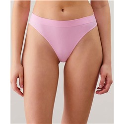 Tanga de talle alto sin costuras en rosa