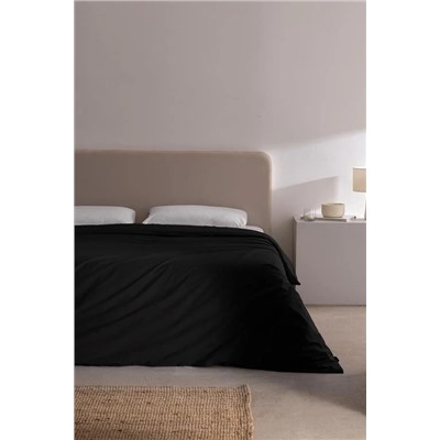 Manon King Size %100 Pamuk Ranforce Düz Nevresim - Siyah