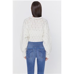 Cárdigan de lana, mohair y alpaca Blanco