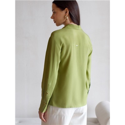 Блузка с широкими манжетами из вискозы с лиоцеллом