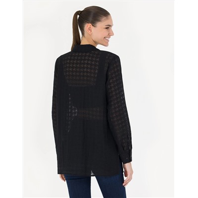 Siyah Comfort Fit Uzun Kollu Gömlek