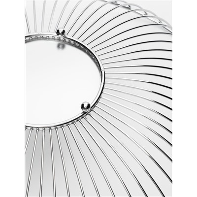 Корзина для фруктов, 28 см, металл, серебристая, Волны, Spin