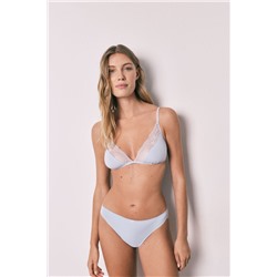 Pack 2 bragas brasileñas algodón azul y  blanco