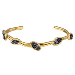 Браслет Эйва (кристаллы SW темно-серые; покрытие золото), Есть комплект