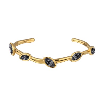 Браслет Эйва (кристаллы SW темно-серые; покрытие золото), Есть комплект