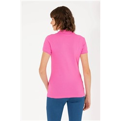 Kadın Pembe Basic Polo Yaka Tişört