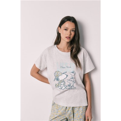 Pijama largo algodón Snoopy