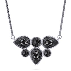 Кулон Эйва (кристаллы SW темно-серые; покрытие родий) 70см, Есть комплект