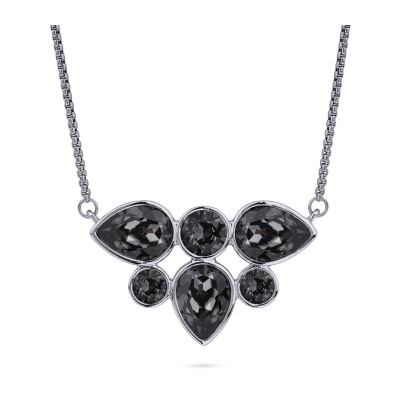 Кулон Эйва (кристаллы SW темно-серые; покрытие родий) 70см, Есть комплект