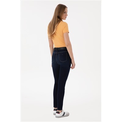 Kadın Koyu Mavi Skinny Fit Jean Pantolon