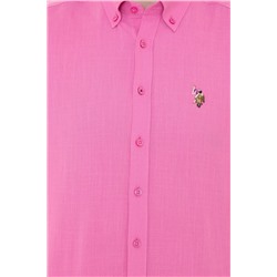 Erkek Pembe Uzun Kollu Basic Gömlek