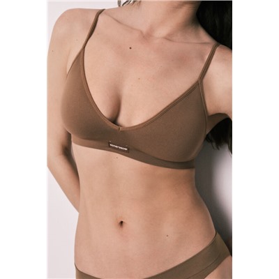AIRY Sujetador top triangular seamless marrón chocolate