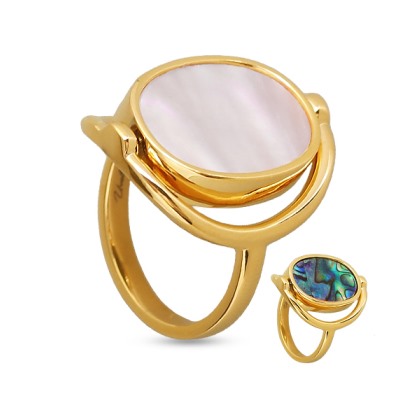 Кольцо Амфитрита (гелиотис, перламутр; покрытие золото), Есть комплект