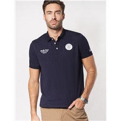 Футболка-поло из трикотажа "пике" с эластаном