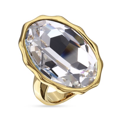 Кольцо Сияние (кристаллы SW белые; покрытие золото), Есть комплект