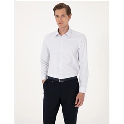 Mavi Kareli Slim Fit Uzun Kollu Gömlek
