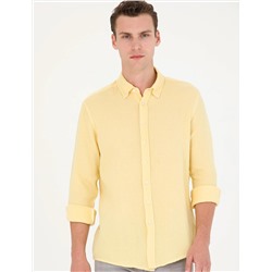 Sarı Regular Fit Uzun Kollu Gömlek
