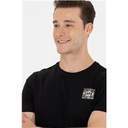 Erkek Siyah Bisiklet Yaka Tişört