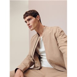 Bomberjacke aus Leinenmischung