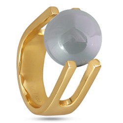 Кольцо (Майорка 14мм голубая; покрытие золото), Есть комплект